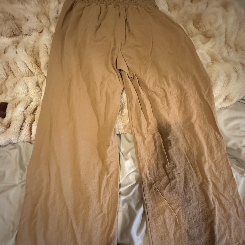 Source Unknown Women's Tan Wide Leg Pants
